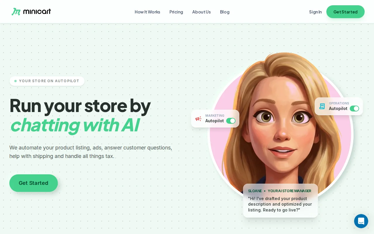 Minicart – Run your store by chatting with AI