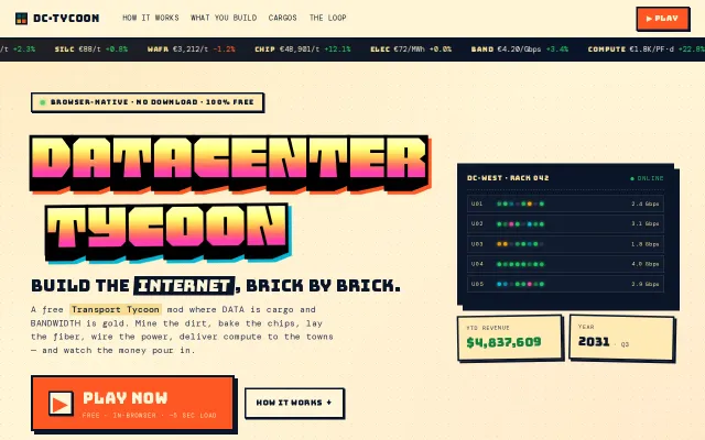 Datacenter Tycoon – WASM OpenTTD with Datacenter Industries Set