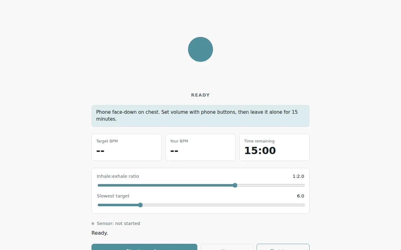 Sixbpm – a free thing that slows your breathing down