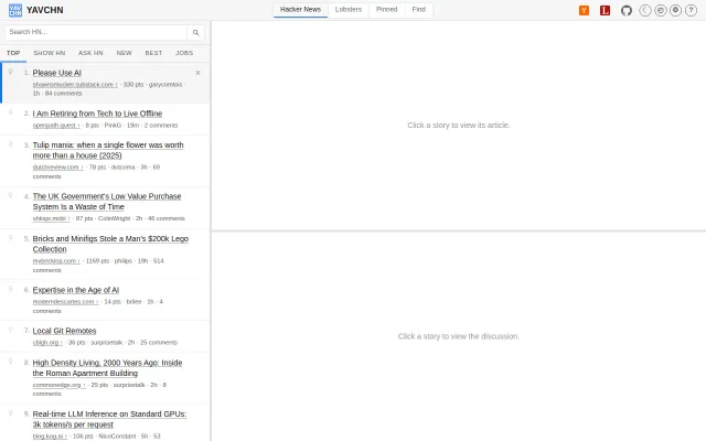 Yavchn – Yet Another Vibe-Coded Hacker News Wrapper