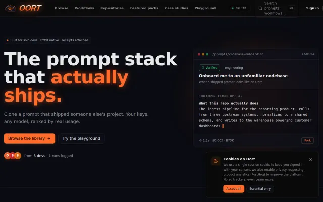Oort – A prompt library where every listing has a shipped project