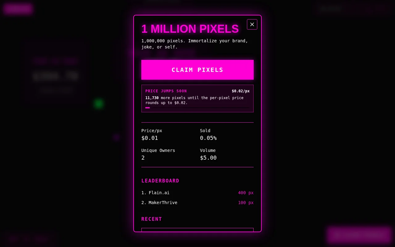 I rebuilt the $1M dollar homepage