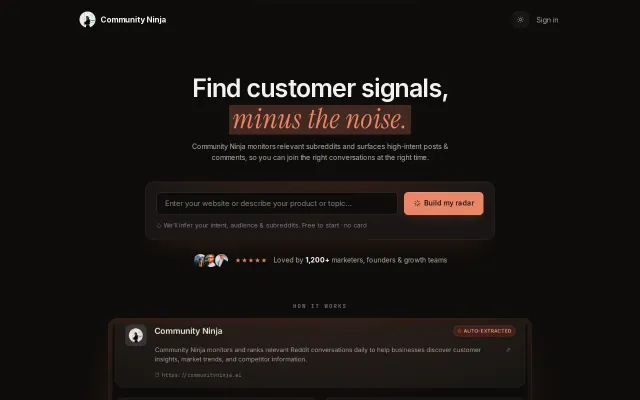 Community Ninja – Find customers searching for your product