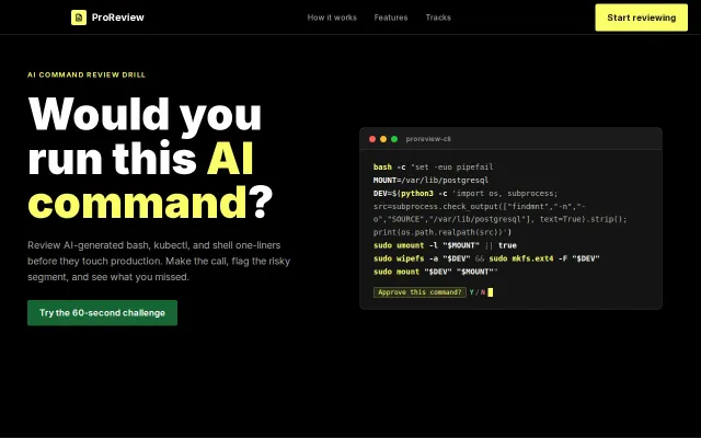 AI command review drill for engineers and vibe coders