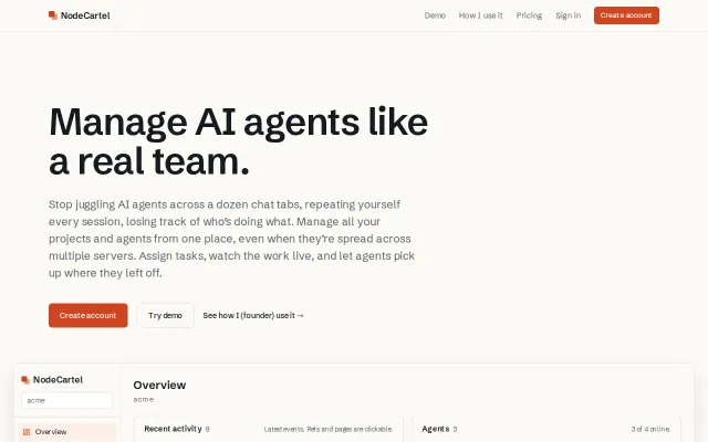 Free cloud-based tool for managing AI agents across multiple hosts