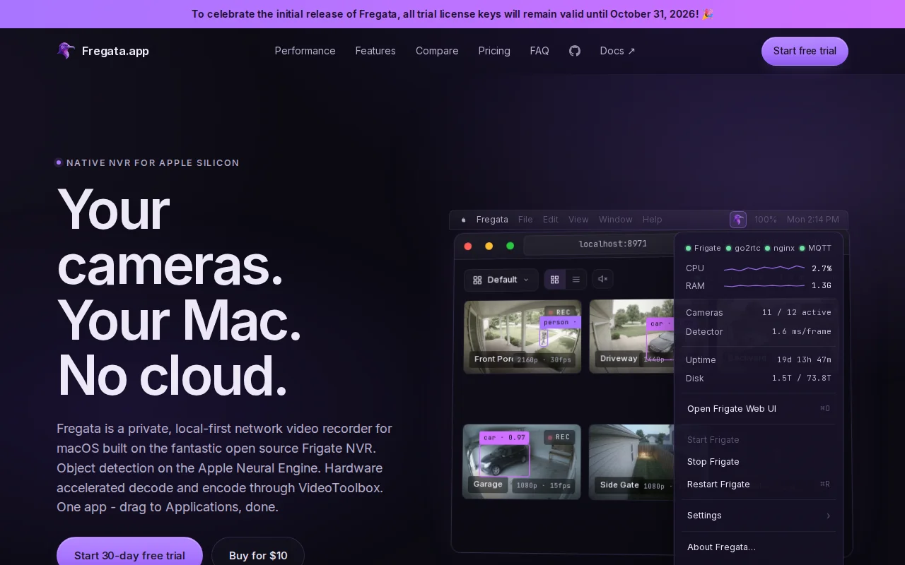 Fregata – a macOS native port of Frigate NVR