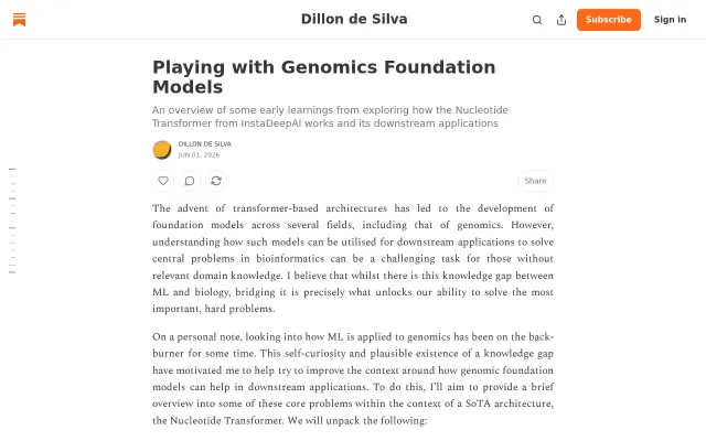 Playing with genomics foundation models | Tutorial/Explainer article