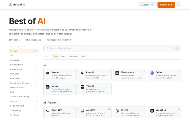 Best of AI – Handpicked and Curated Open-Source List of AI Tools