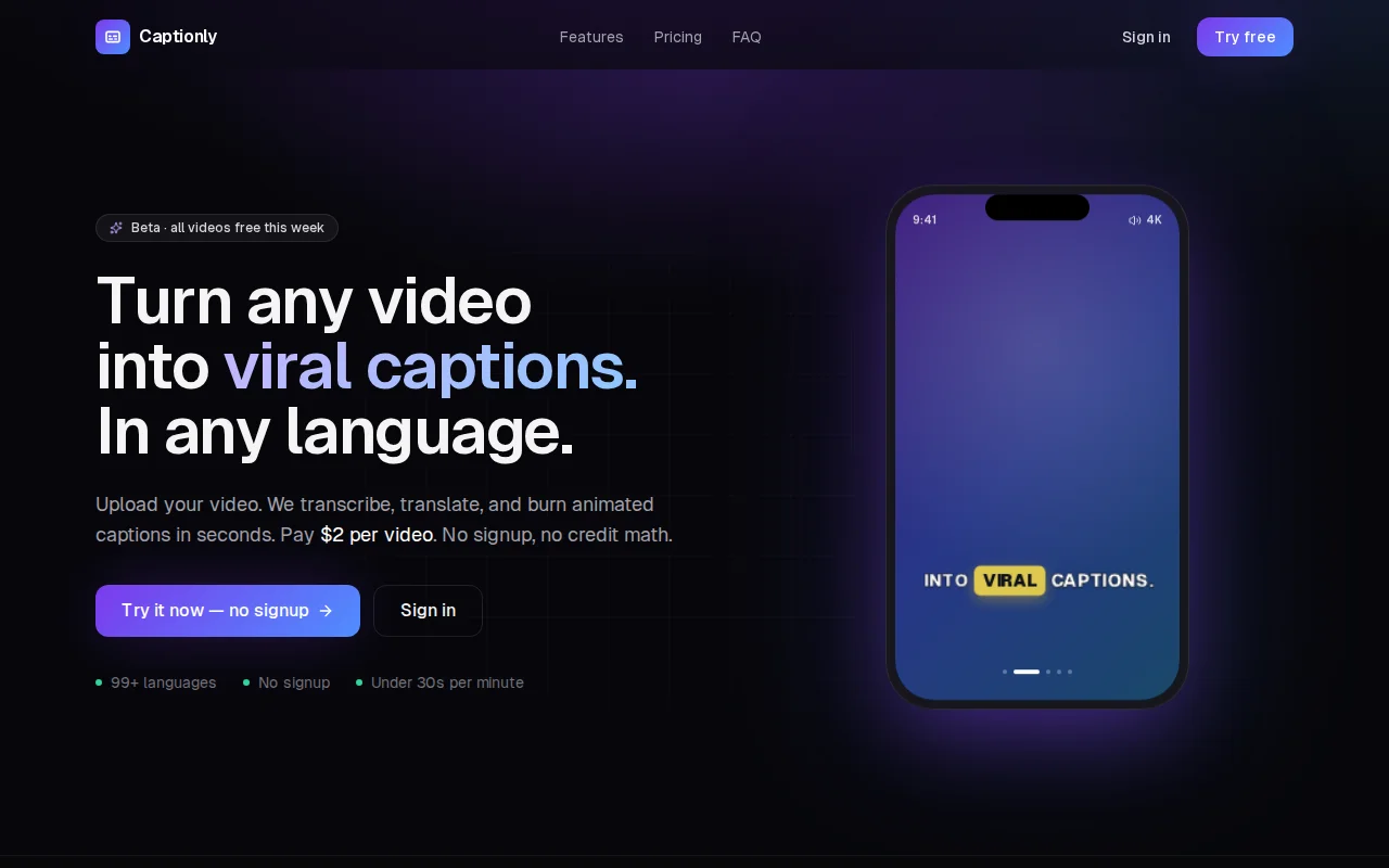I built auto-captions with face-tracking reframe for vertical video