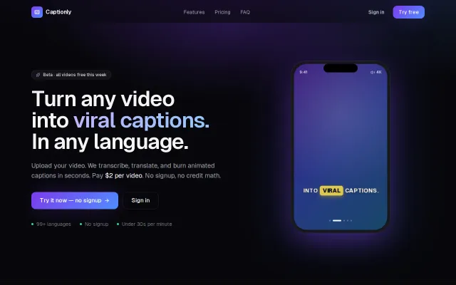 I built auto-captions with face-tracking reframe for vertical video