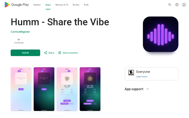 Humm – Share the Vibe, an app for quantifying the ambience