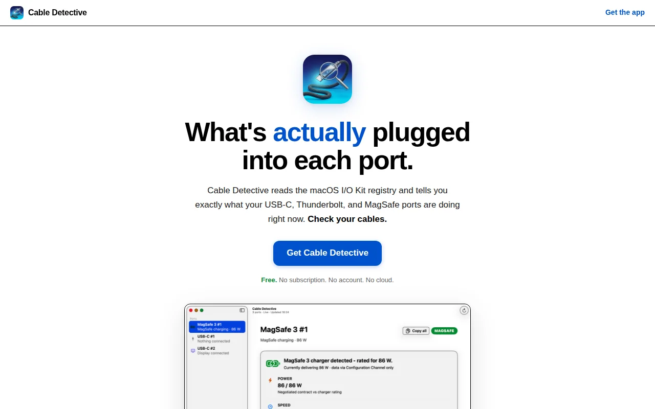 Cable Detective Mac App – What's Plugged In