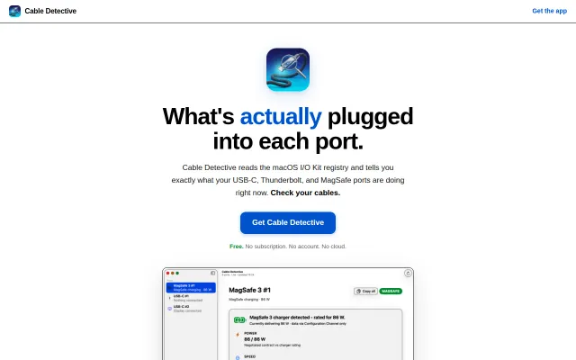 Cable Detective Mac App – What's Plugged In