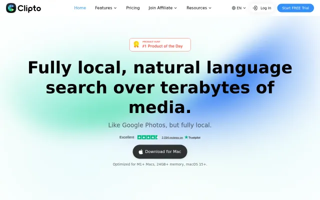 Clipto-fully local, natural language search over terabytes of media