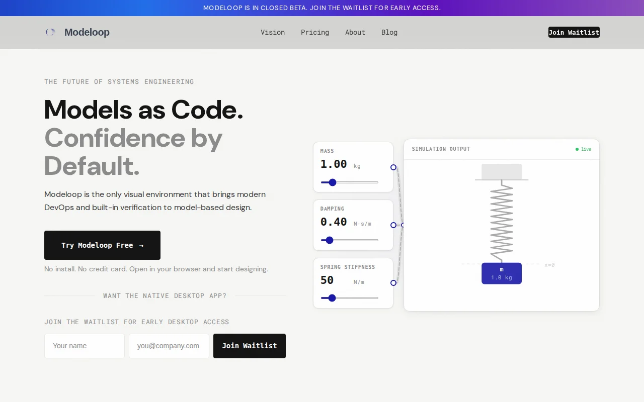 Modeloop – A modern model-based design tool