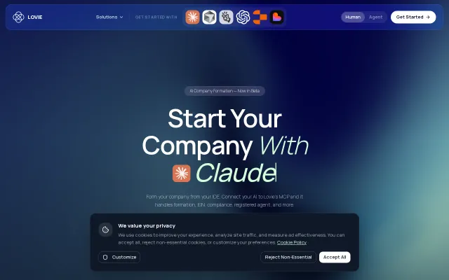 Form an LLC or C-Corp from Claude/Cursor via MCP
