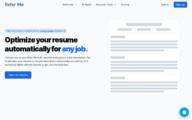 Tailor Your Resume to each role with AI