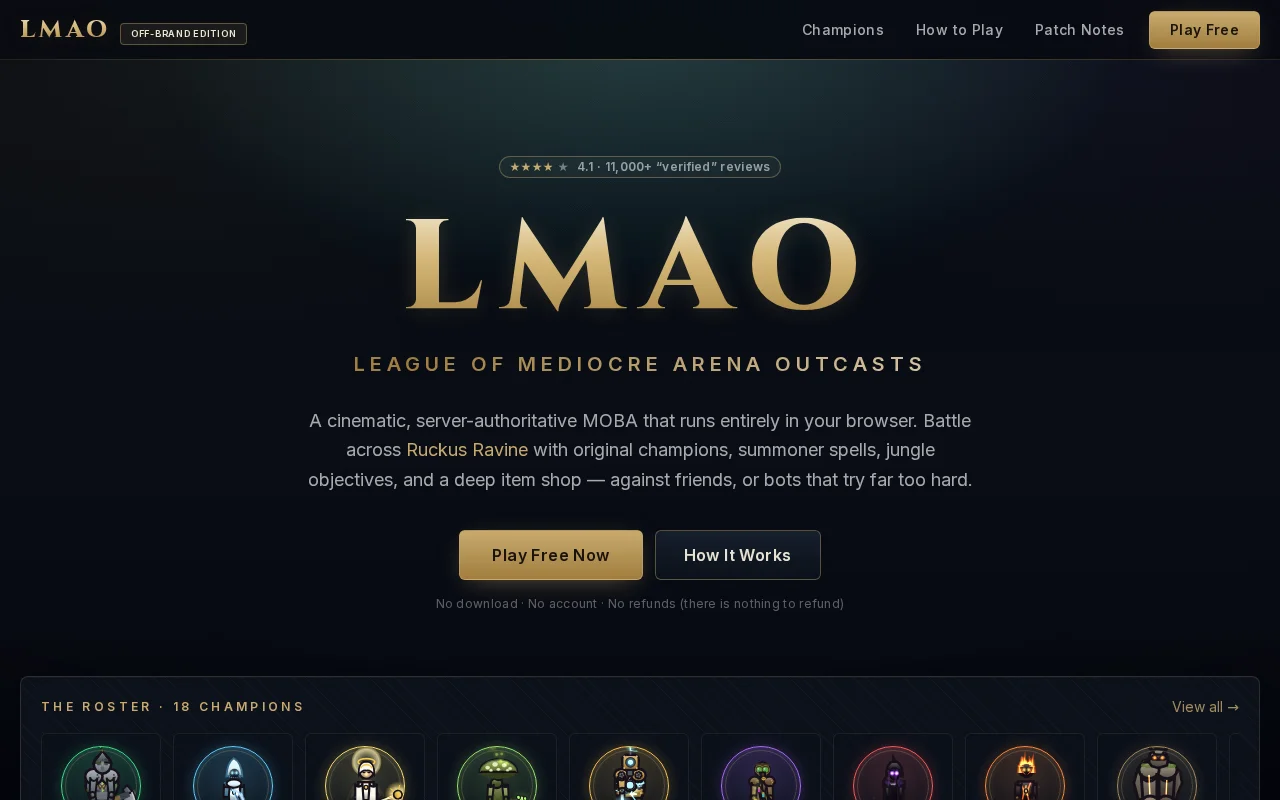 LMAO – Temu League of Legends, Built with Opus 4.8