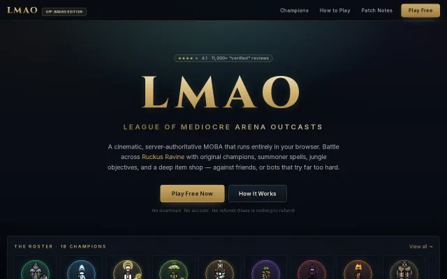 LMAO – Temu League of Legends, Built with Opus 4.8