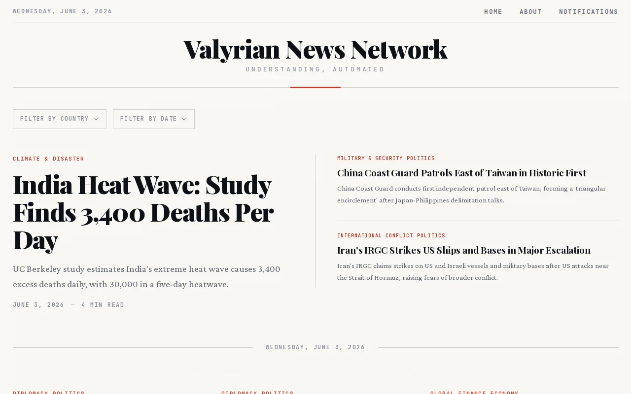 VNN – AI news aggregator that verifies every source live