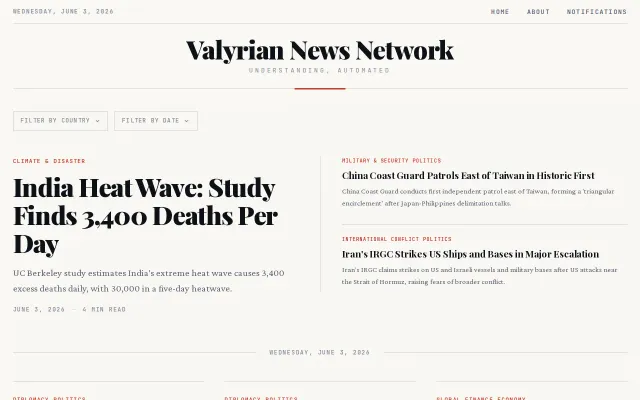 VNN – AI news aggregator that verifies every source live