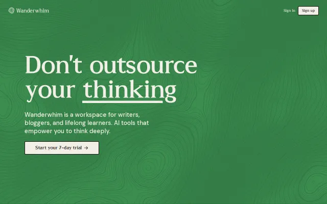 Wanderwhim – AI workspace for writers, bloggers, lifelong learners