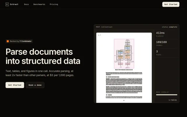 Extract (YC P25) – Fast, accurate document parsing