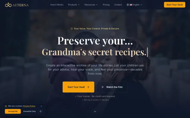 Aeterna – Private, passwordless AI digital legacy vault