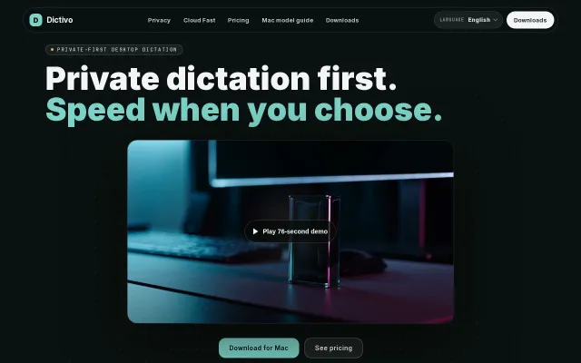 Dictivo – local-first Mac dictation for $49 once