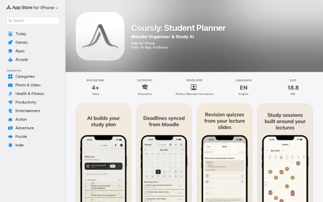 Coursly – iOS app that syncs your Moodle and makes quizzes from slides