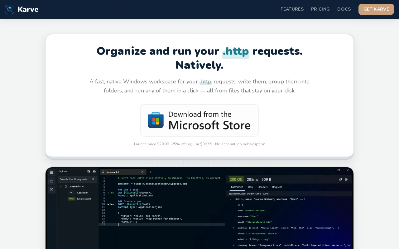 I built Karve – a native Windows alternatve to Postman