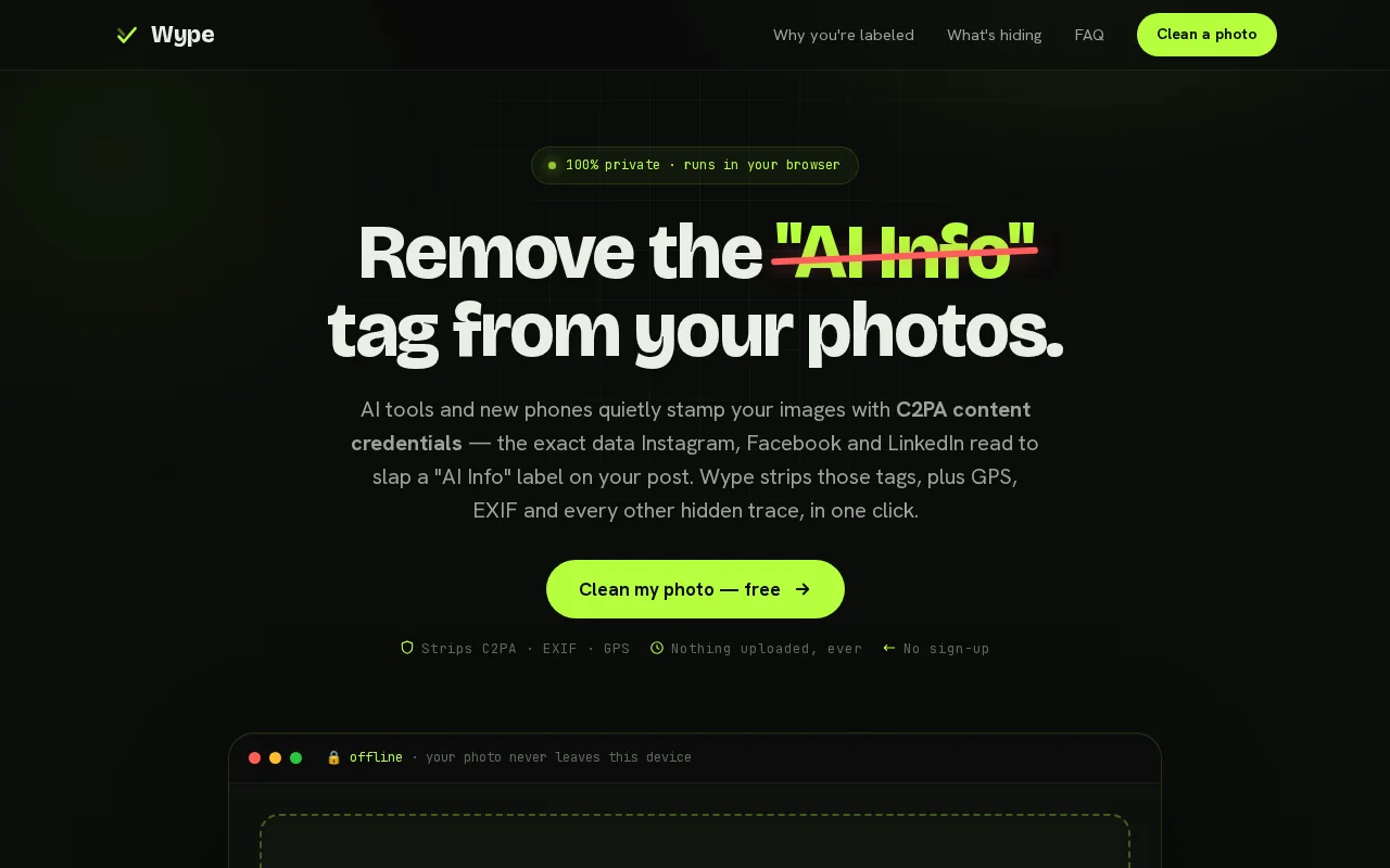 AI Info Remover for Images