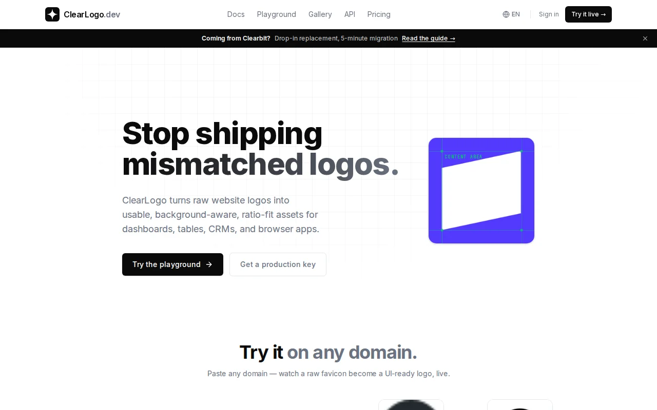ClearLogo – a logo API that returns usable logos, not raw files