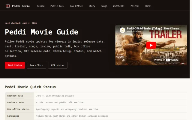 Peddi Movie – a simple guide for the Telugu film Peddi
