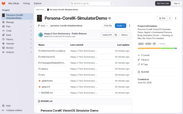 Apple's Unreleased Persona Body Animation Solver, Running on a Mac