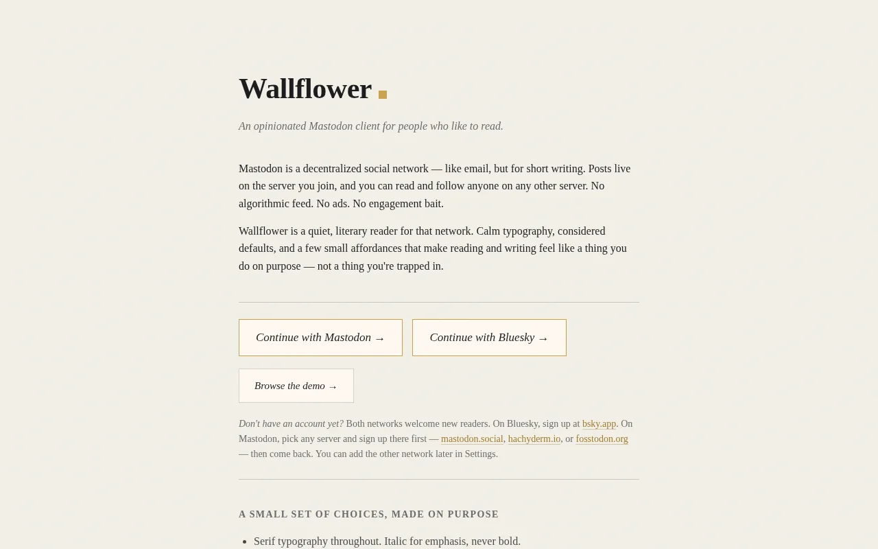 Wallflower.app – A Combined Mastodon and Bluesky Client