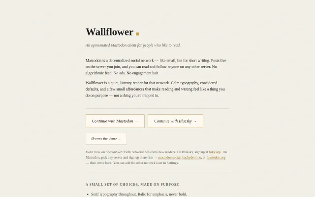 Wallflower.app – A Combined Mastodon and Bluesky Client
