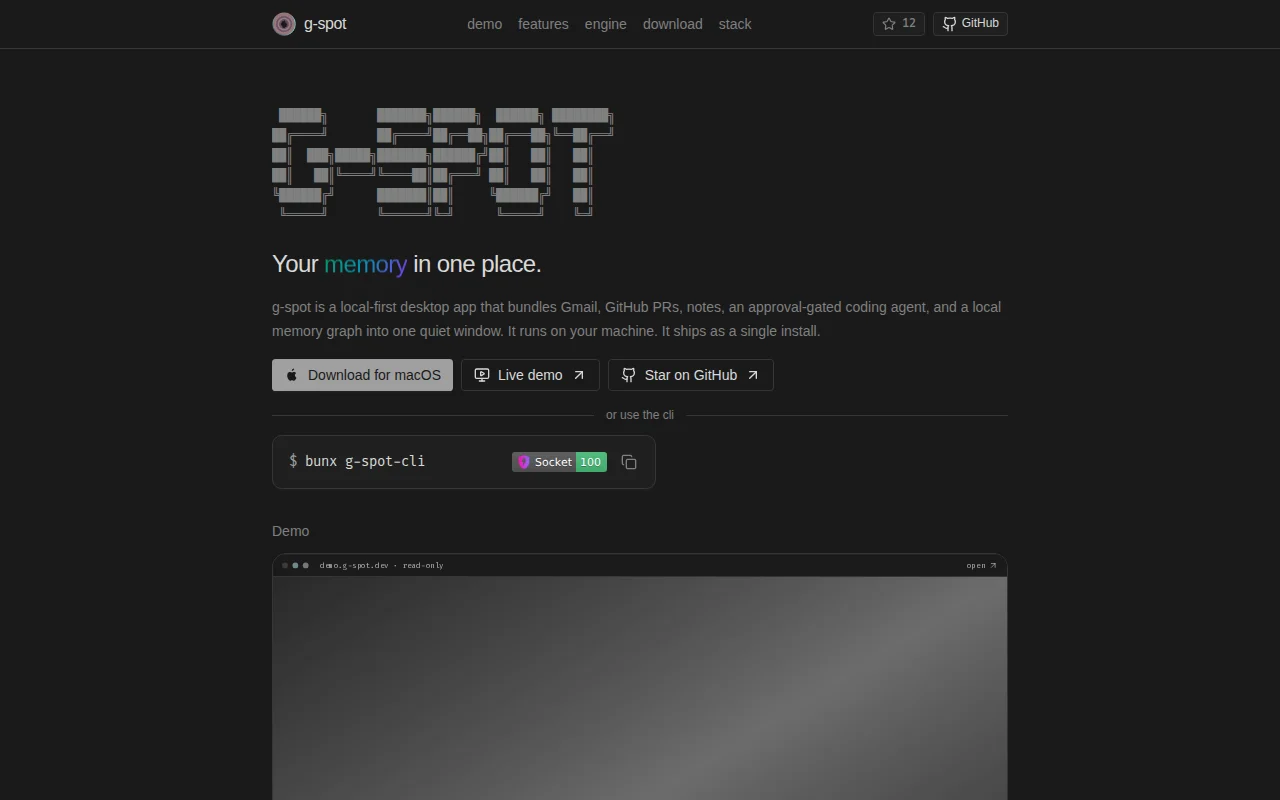 G-Spot – GitHub Gmail GNotes Gmemory Gent