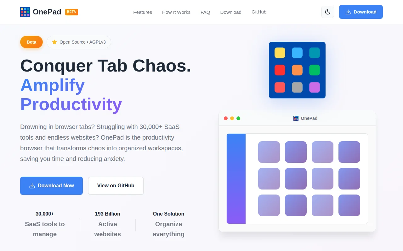 OnePad: Stop losing your work in a sea of browser tabs
