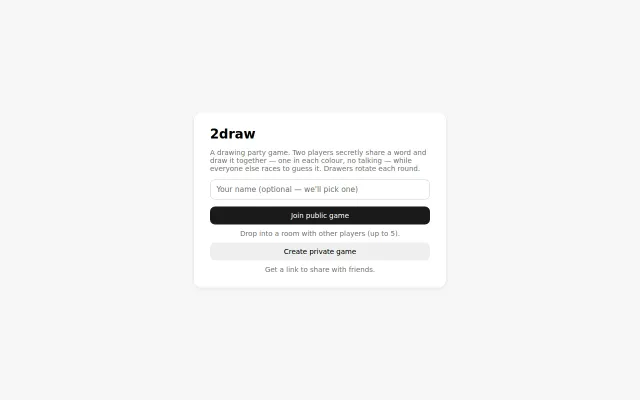 2Draw – co-operative pictionary built with TLDraw inspired by Drawful