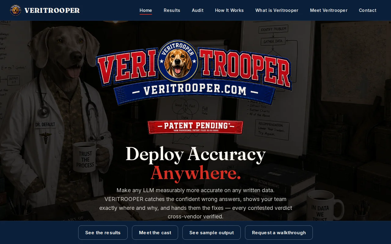 Audit any AI/data pairing with Veritrooper