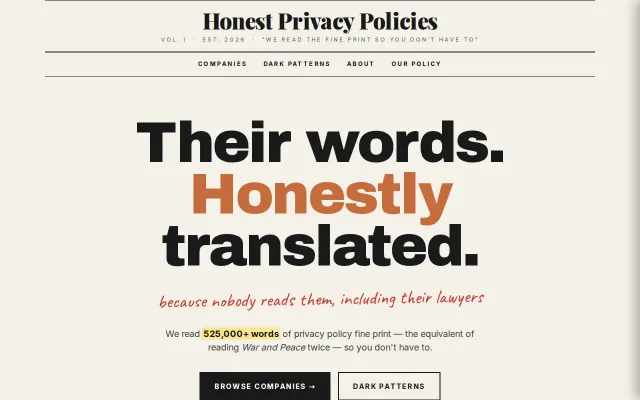 Honest Privacy Policies – We Read the Fine Print So You Don't Have To