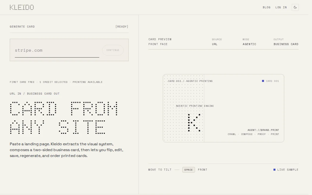 Turn your landing page into print-ready business cards