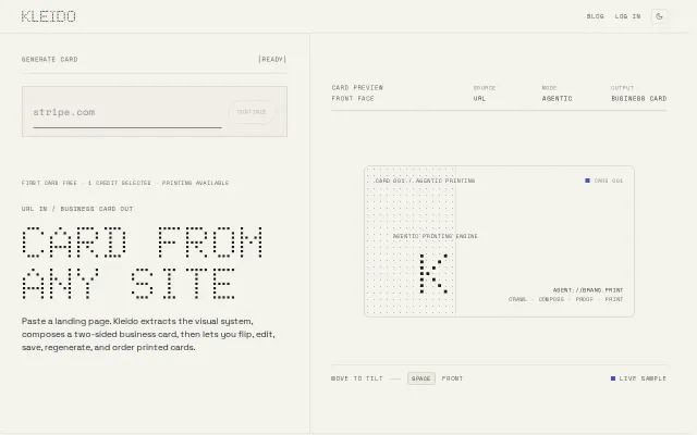 Turn your landing page into print-ready business cards