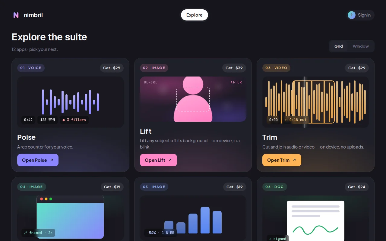 Nimbril – 12 file tools that never upload (airplane-mode test)