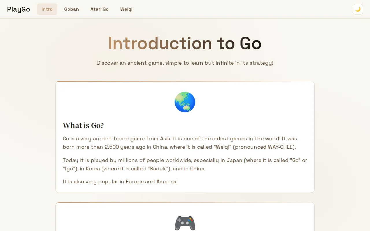 Yet another website for learning Go / WeiQi / Baduk
