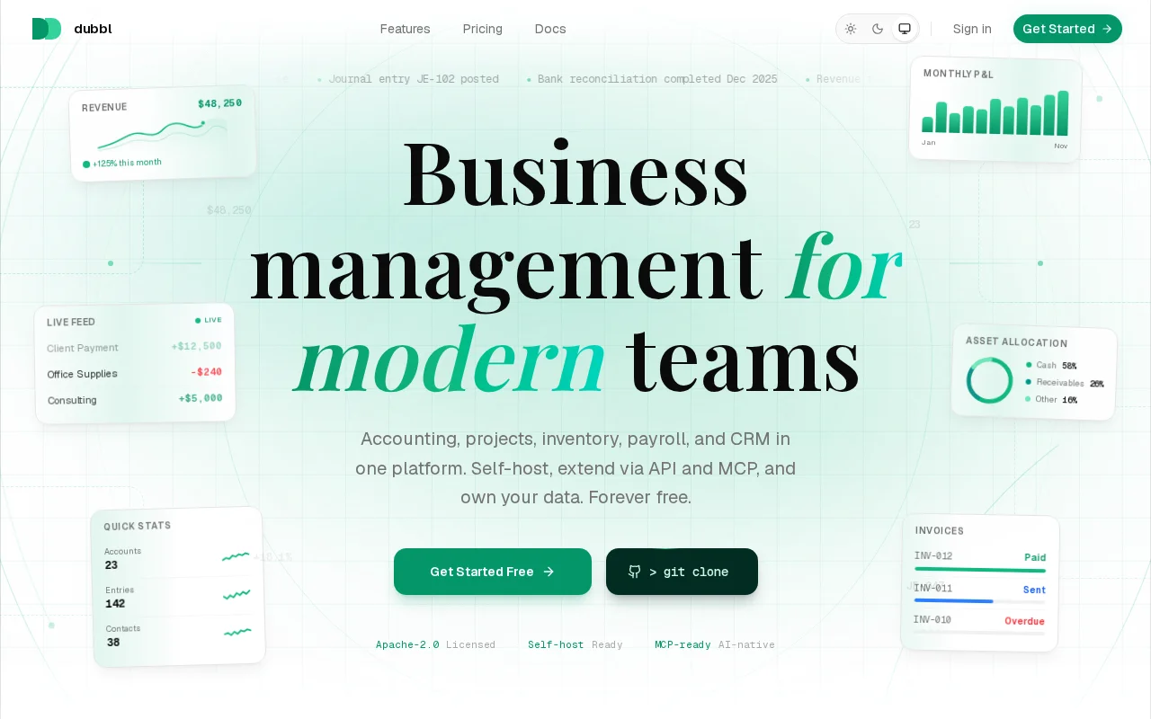 Dubbl – open-source accounting for founders and developers