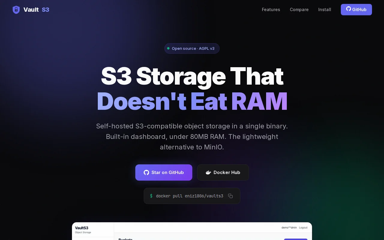 About Lightweight, S3-compatible object storage