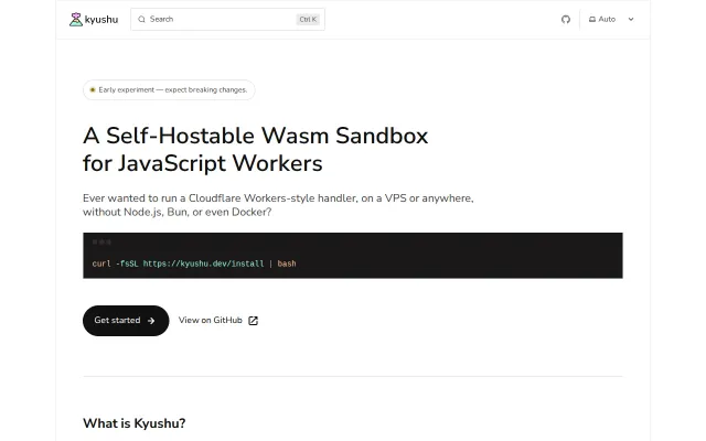 Kyushu – A self-hostable WASM sandbox for JavaScript workers