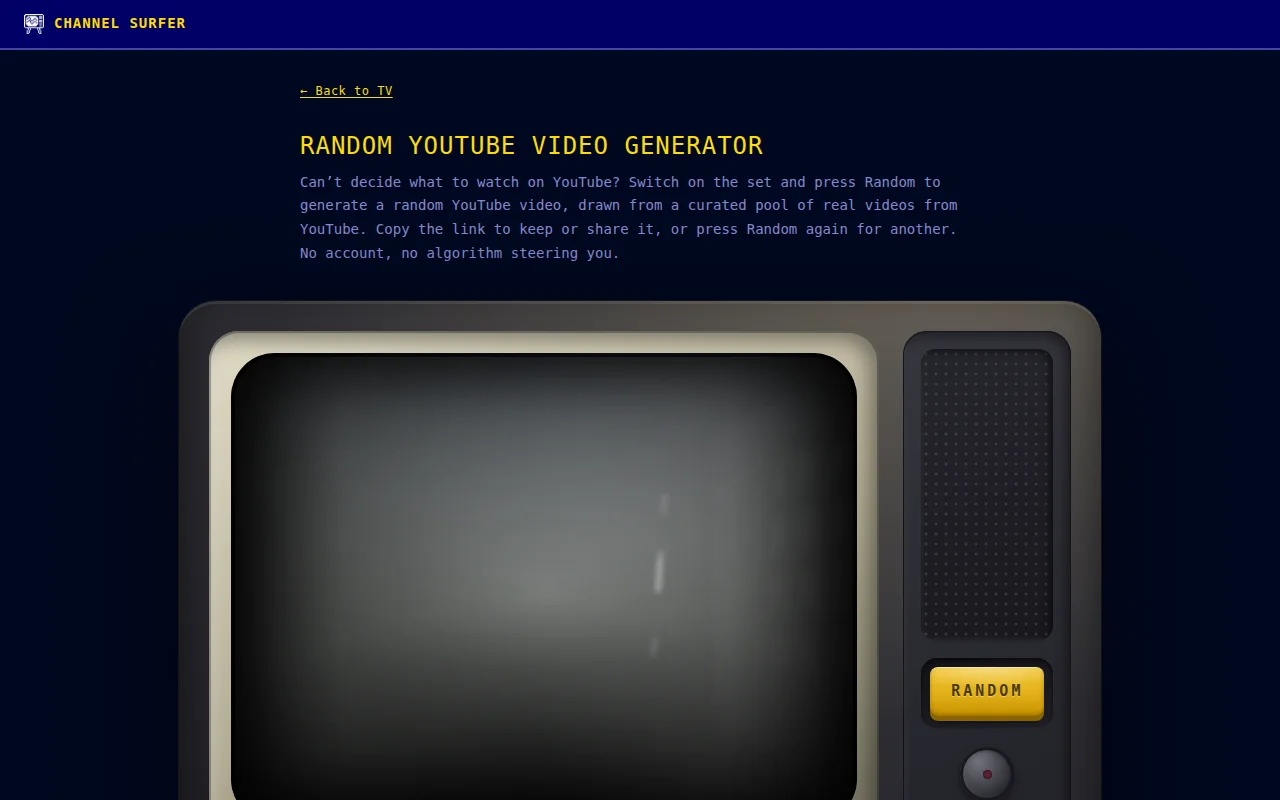 YouTube Roulette – one button, a random video